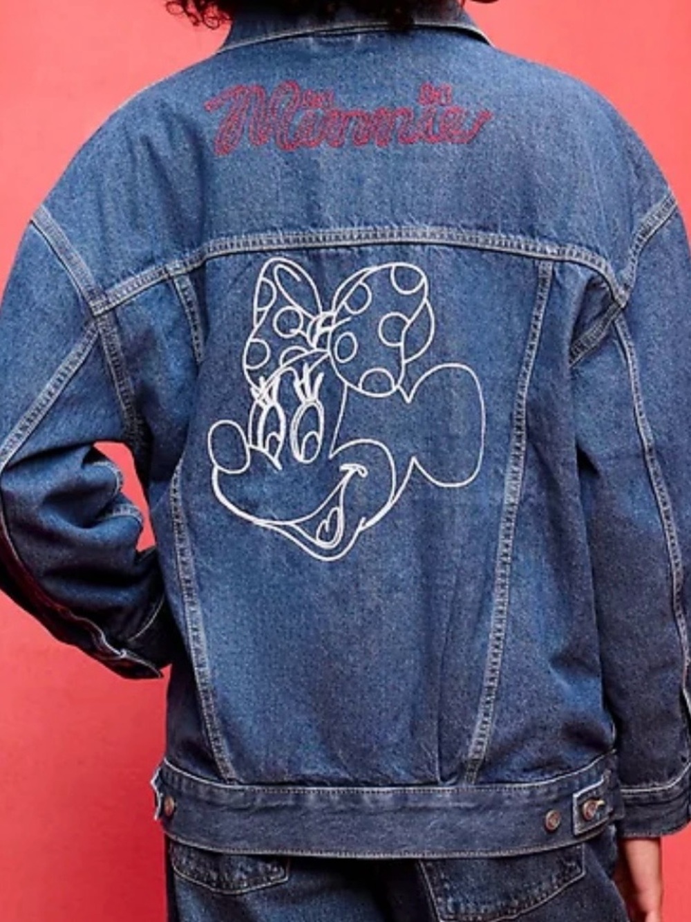 OLD NAVY x DISNEY Oversized Minnie Mouse Jean Trucker Jacket Embroidered XL